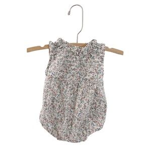 Floral Baby One-Piece Romper - White with Multicolor Floral